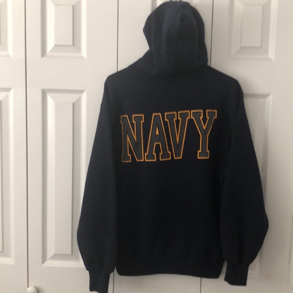 Pre-Owned Made in USA Navy Hoodie Size Small - Picture 5 of 8